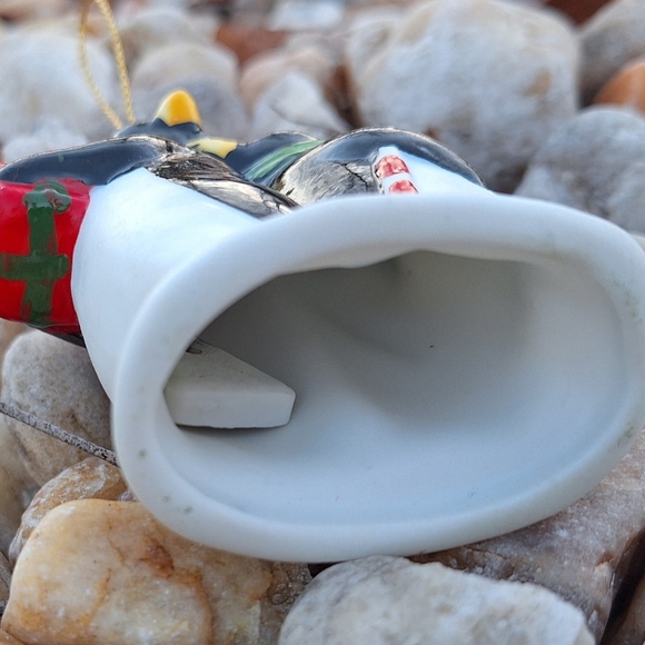 Penguin Christmas Ornaments Miniature Bell Hand and Blown Glass Set of 2 Vintage - Picture 4 of 15
